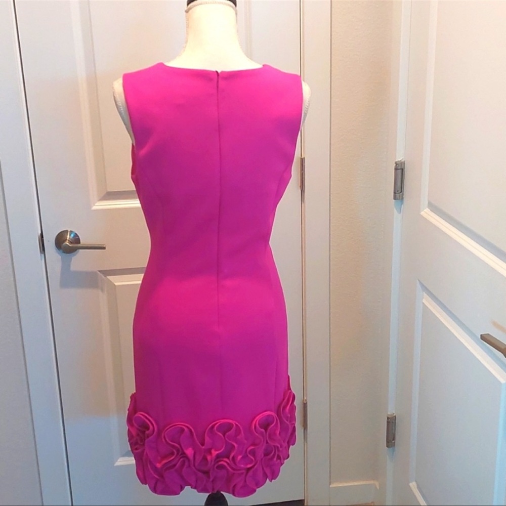 Donna Rico Fuchsia Ruffled Hem Trendy Dress - Picture 4 of 4